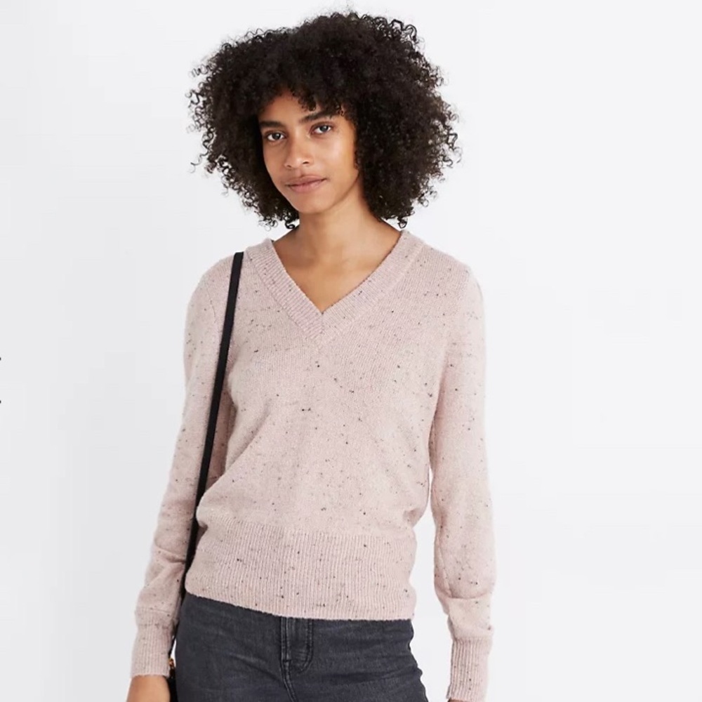 NWT Madewell Donegal Westgate V-Neck Sweater Pink Sz XXL